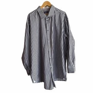 Robert Graham Men's Purple Gray Plaid Checkered Print Button Up Shirt